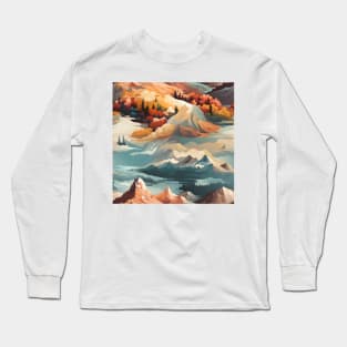 Fantasy Landscapes Mountains Pattern 5 Long Sleeve T-Shirt